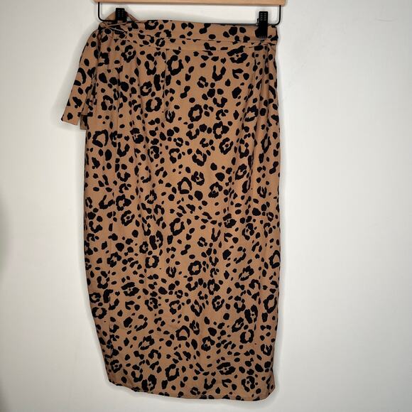 Lovers and Friends Marla Tan Leopard Wrap Skirt Size XXS - Picture 5 of 7